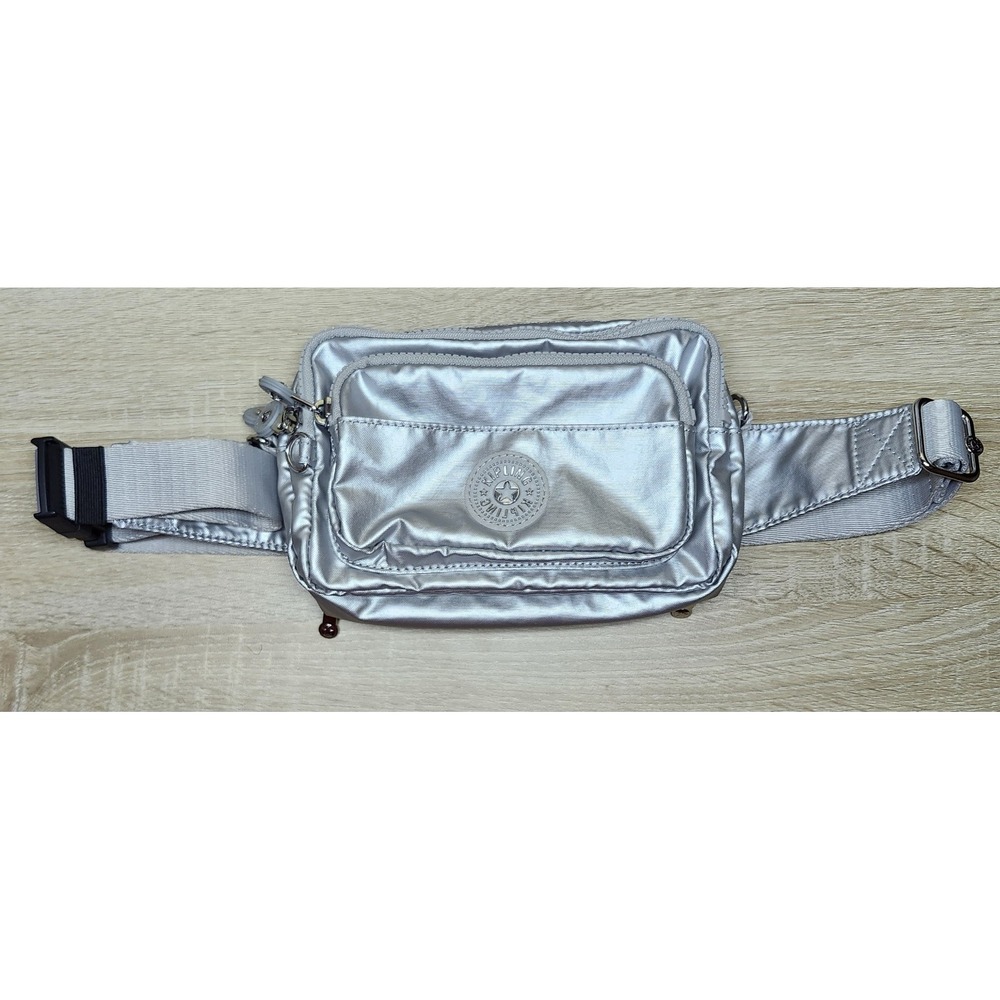 Kipling Merryl 2-in-1 Convertible Bag Waist Pack/Crossbody Silver Metallic ***